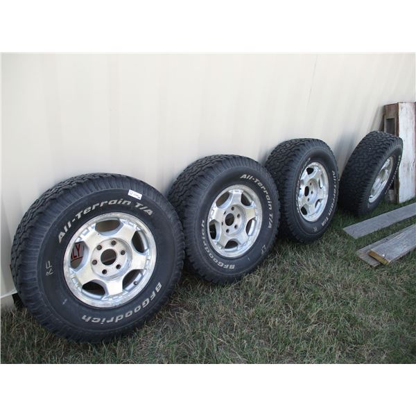 (4x Bid Price) 4 Goodrich Tires and 6 Bolt Rims LT26575R16
