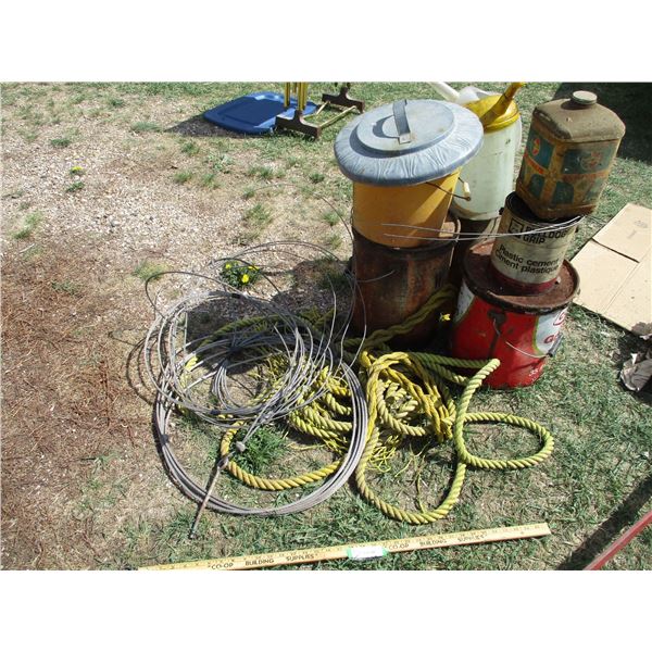 Bin Lid, CO-OP Grease Pale, Rope, Misc.