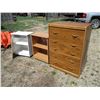 Image 1 : 5 Drawer Dresser (30in x 18in x 43in) with 2 Small Cabinets (White Damaged)