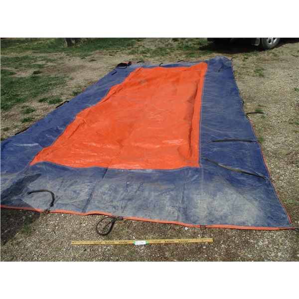 Orange and Blue Tarp (18ft x 9 ft)