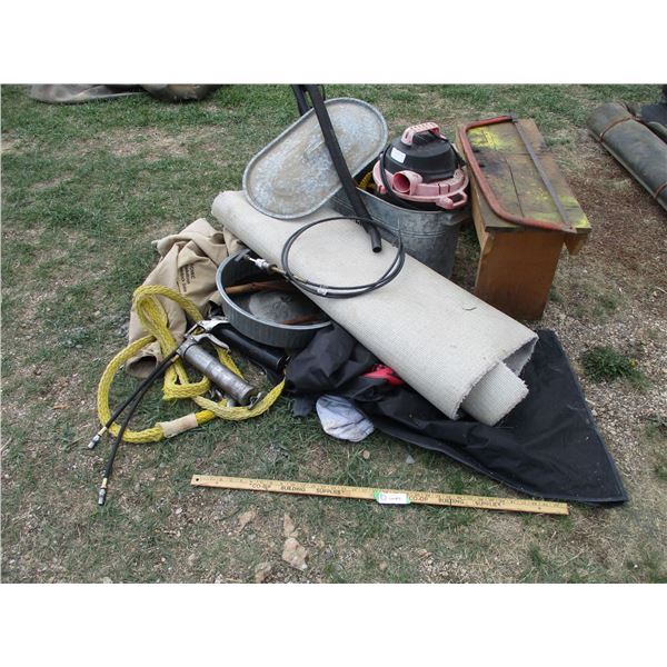 Tow Rope, Grease Guns, Shop Vac, Galvanized Tub