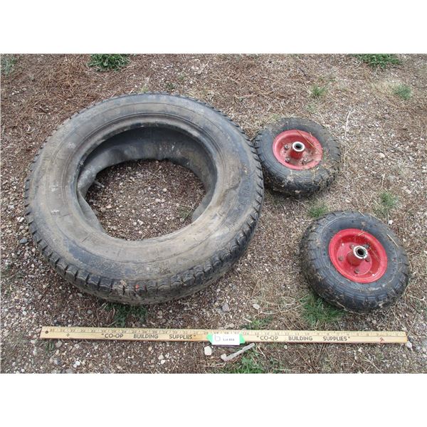(2) Cart Wheels and Rims + 165RSSR15 Tire with Tube