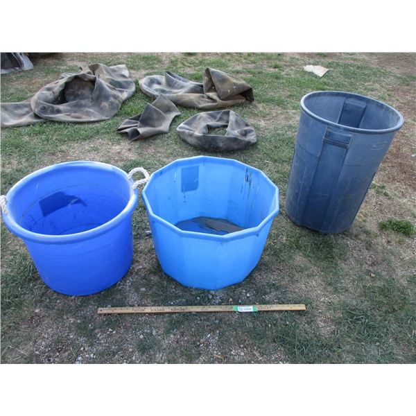 Garbage Can, (2) Feed Tubs
