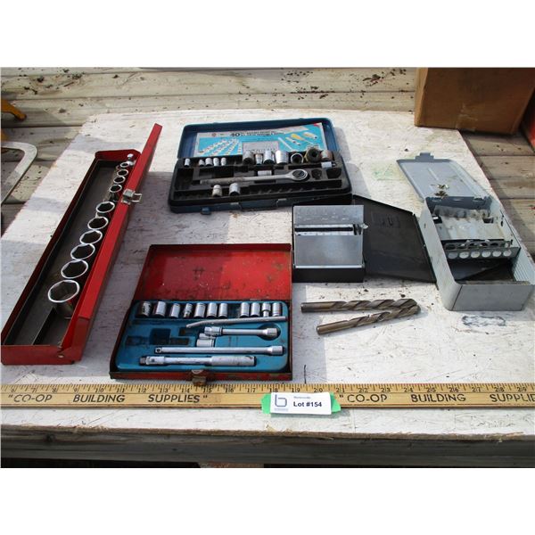 (3) Partial Socket Sets, (2) Empty Drill Boxes
