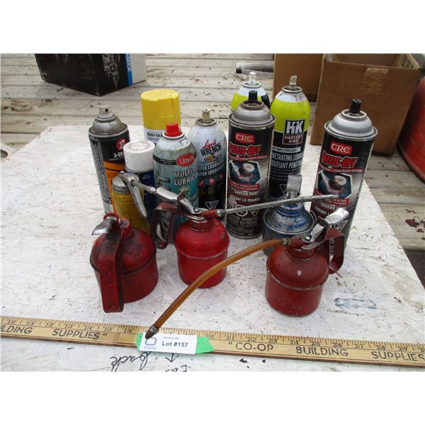 Oil Cans, Battery Protector, Misc. Cans (Nothing Full)