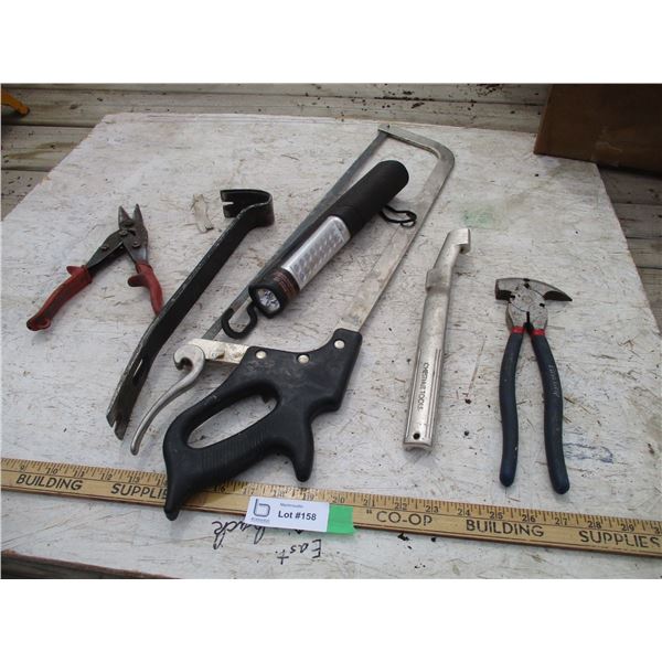 Hack Saw, Pry Bar, Fence Pliers, Misc.
