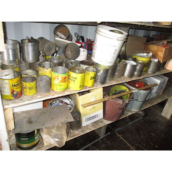 Containers with Misc. Screws, Bolts, Metals, Nails, Etc.