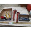 Image 1 : (2) Pipe Wrenchs, Pipe Cutters, Air Ratchet (1/4in), Misc.