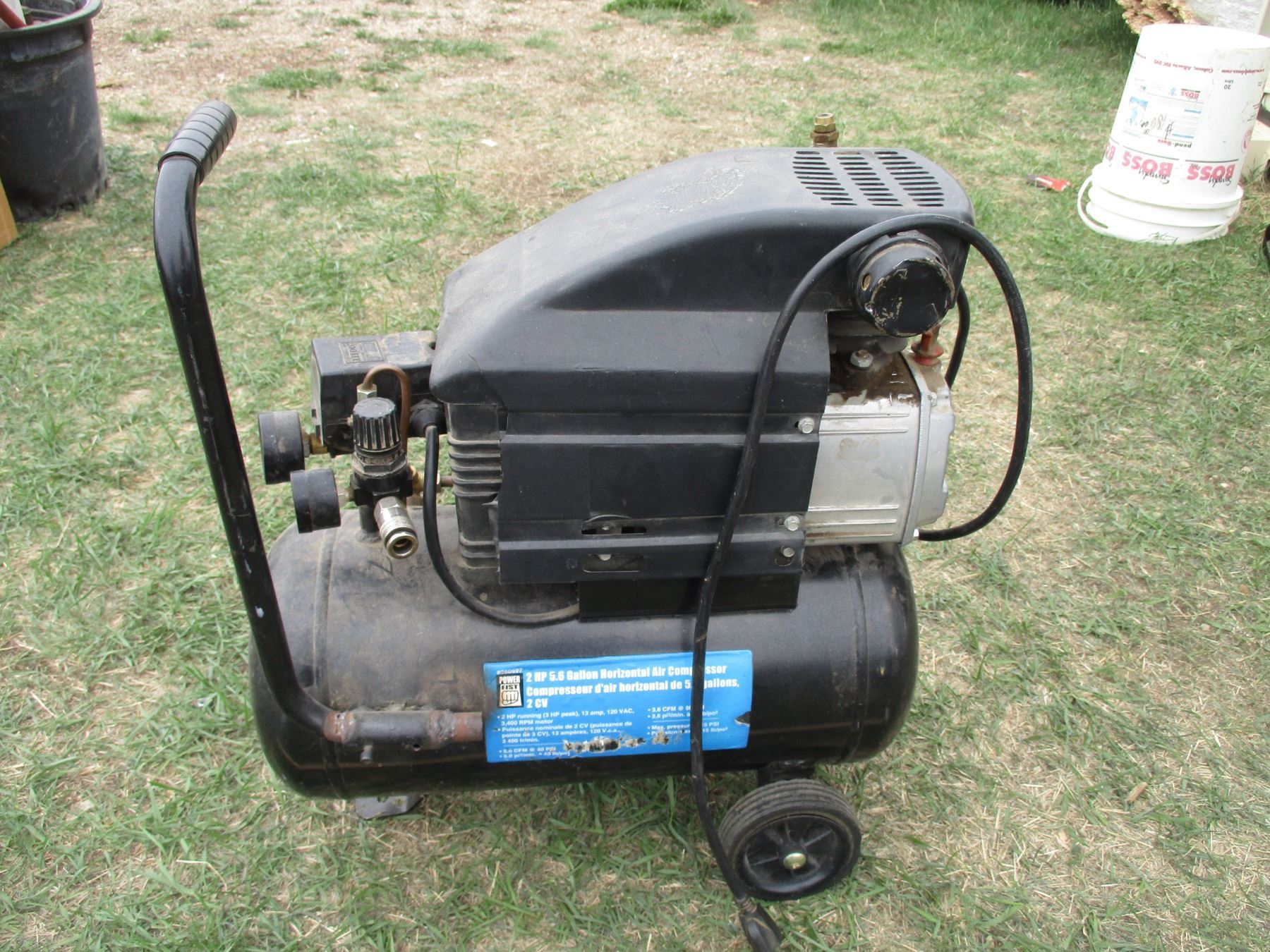 Power Fist Air Compressor (2HP, 5.6 Gallon) Bodnarus Auctioneering