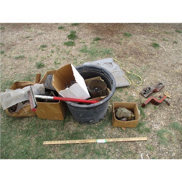 Tractor Hitchs, Nails, Window Squeege, Misc.