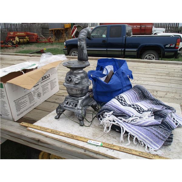 Ceramic Stove (21in tall), Gloves, Misc.
