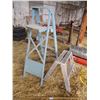 Image 1 : Wooden Step Ladder (5ft), Aluminum Saw Horse