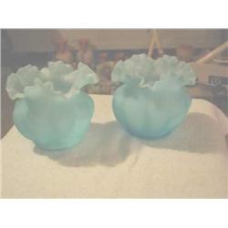 2 Blue Fenton Bowls