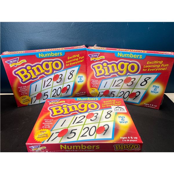Lot of 3 Bingo Kids Number Games