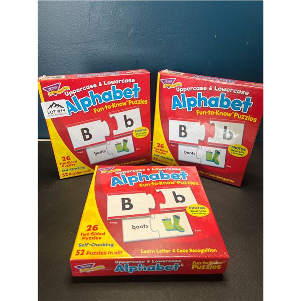 Lot of 3 Alphabet Fun-To-Know Puzzles for Kids