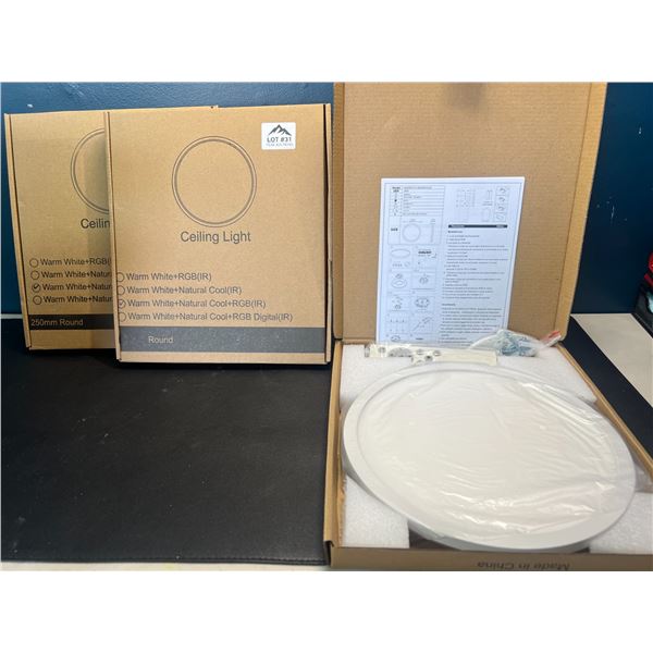 Lot of 3 LED Ceiling Lights w/ Remote Control