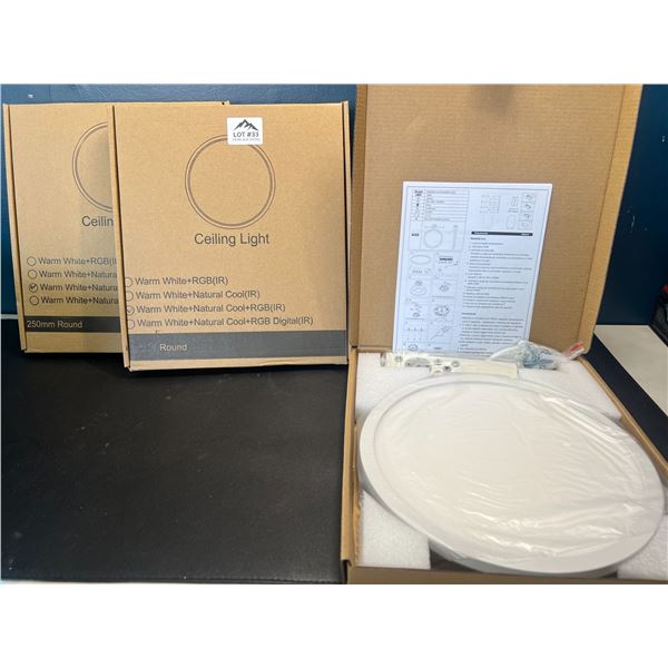 Lot of 3 LED Ceiling Lights w/ Remote Control