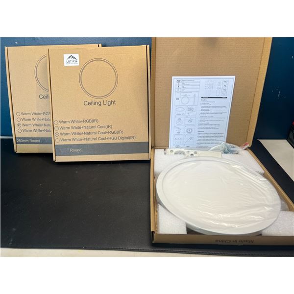 Lot of 3 LED Ceiling Lights w/ Remote Control