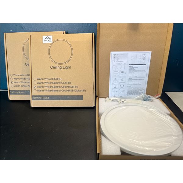 Lot of 3 LED Ceiling Lights w/ Remote Control