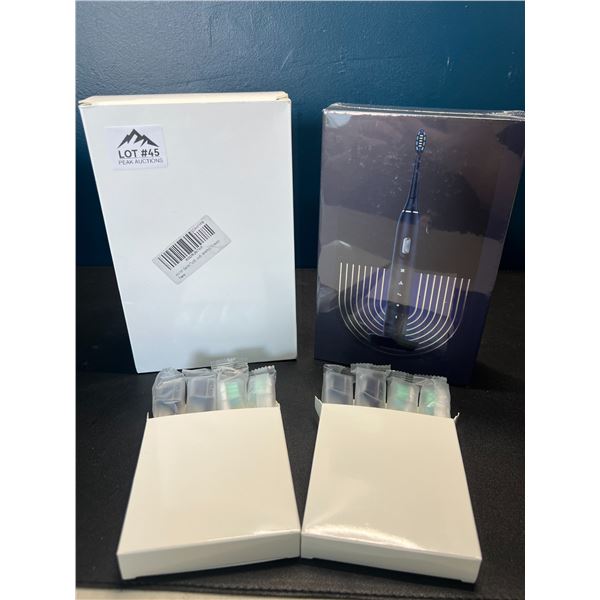 Lot of 1 Electric Rechargeable Toothbrush w/ 8 Extra Heads