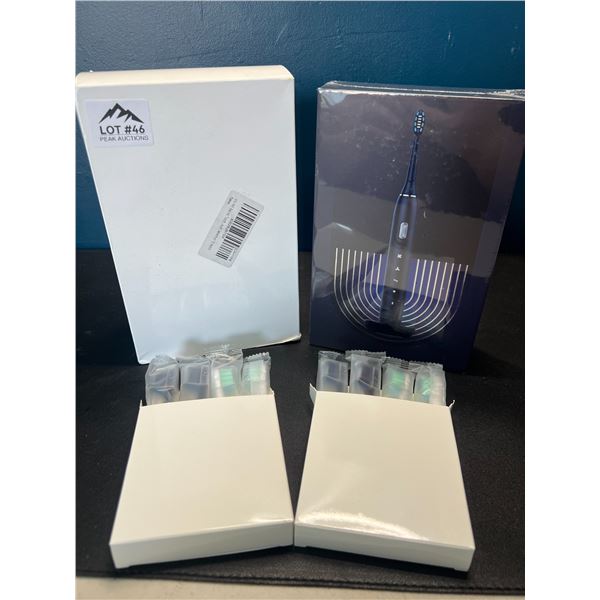 Lot of 1 Electric Rechargeable Toothbrush w/ 8 Extra Heads