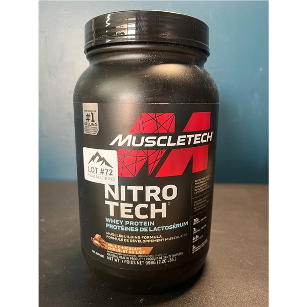 Lot of 1 MuscleTech Nitro Tech Whey Protein Powder - 2.20 LBS - Milk Chocolate
