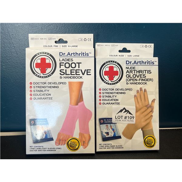Lot of 2 Dr. Arthritis Products - Foot Sleeve & Glove