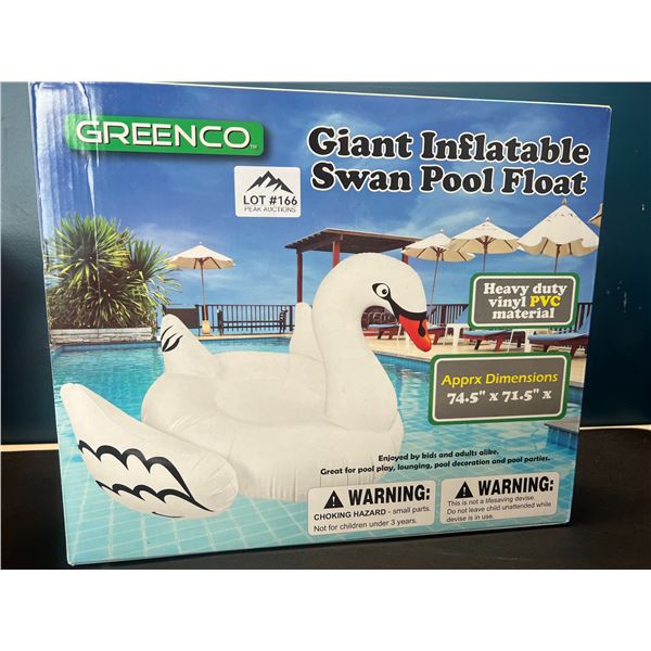 Lot of 1 Giant Inflatable Swan Pool Float - 74.5 x 71.5 Inch