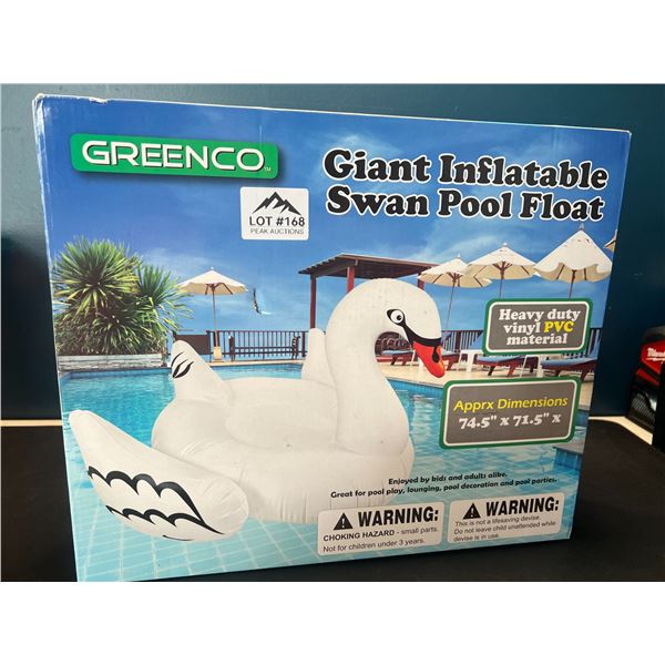 Lot of 1 Giant Inflatable Swan Pool Float - 74.5 x 71.5 Inch