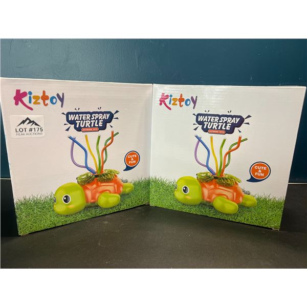 Lot of 2 Kids Water Spray Sprinkler Turtles for Outdoors
