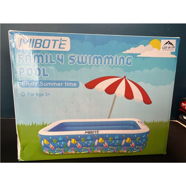 Lot of 1 Mibote 10 FT Inflatable Family Swimming Pool