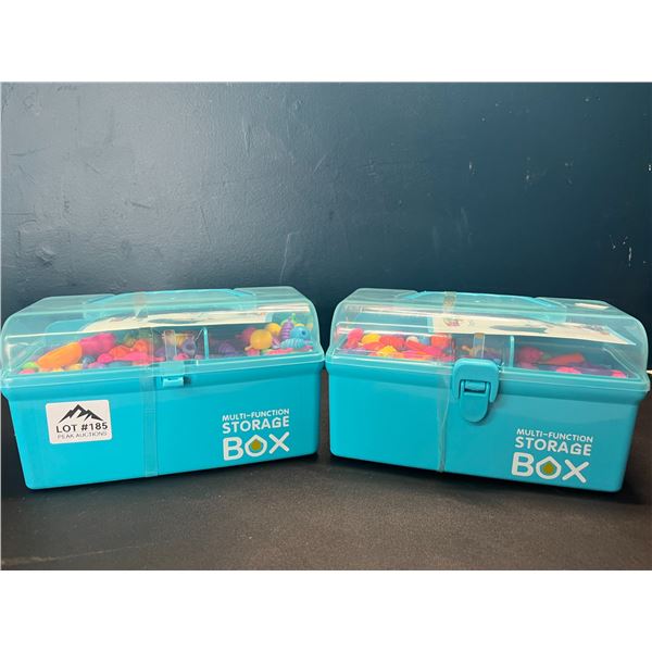 Lot of 2 Kids Bead Sets w/ Storage Box