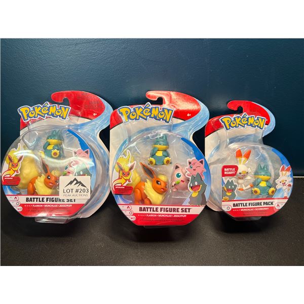 Lot of 3 Pokemon Battle Figure Toy Sets