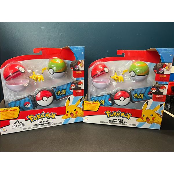Lot of 2 Pokemon Clip 'N' Go Poke Ball Toy Sets