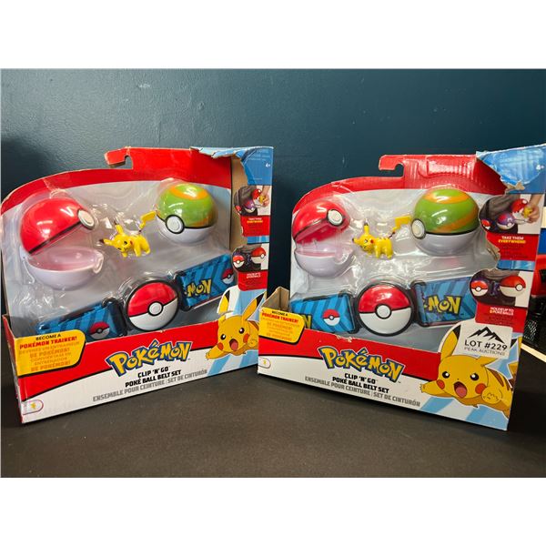 Lot of 2 Pokemon Clip 'N' Go Poke Ball Toy Sets