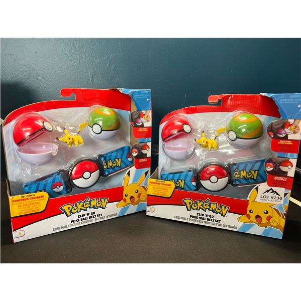 Lot of 2 Pokemon Clip 'N' Go Poke Ball Toy Sets