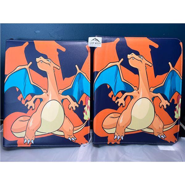 Lot of 2 Leather Pokemon Premium Card Binders - Holds 900 Cards per Binder (Large Size Binders)