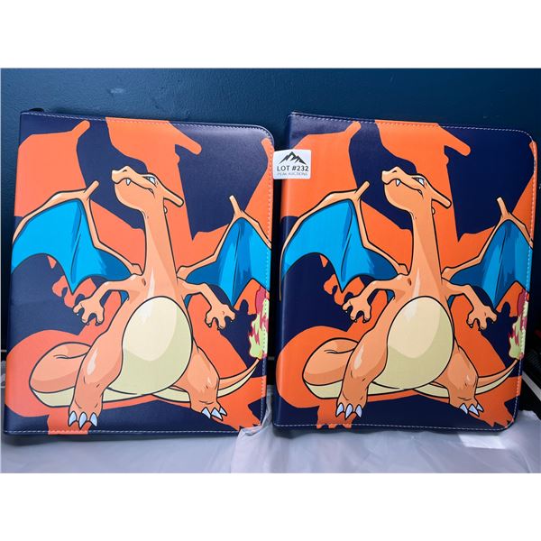 Lot of 2 Leather Pokemon Premium Card Binders - Holds 900 Cards per Binder (Large Size Binders)