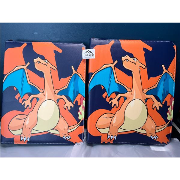 Lot of 2 Leather Pokemon Premium Card Binders - Holds 900 Cards per Binder (Large Size Binders)