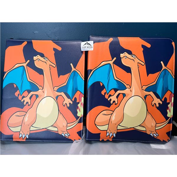 Lot of 2 Leather Pokemon Premium Card Binders - Holds 900 Cards per Binder (Large Size Binders)