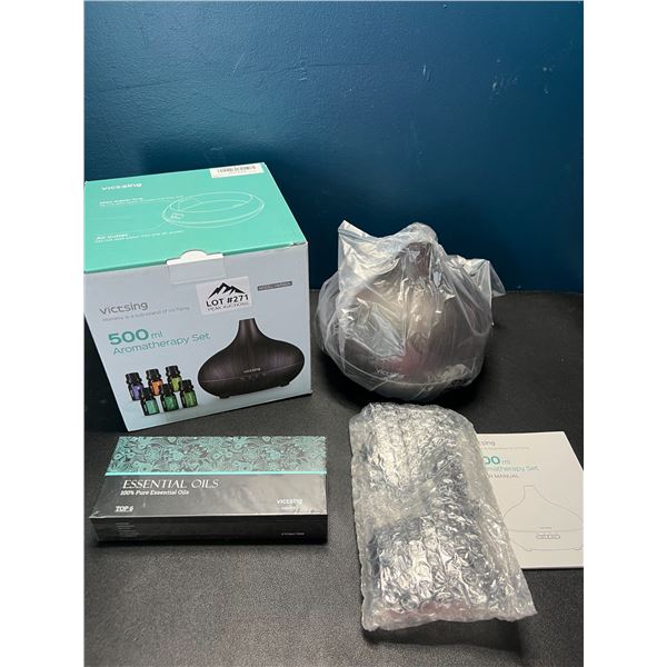 Lot of 1 Victsing 500mL Aromatherapy Diffuser Set - Includes 6 Essential Oils