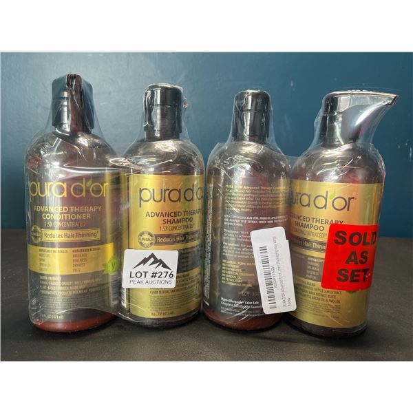 Lot of 2 Purador Advanced Therapy Anti-Hair Thinning Shampoo & Condtioner Sets