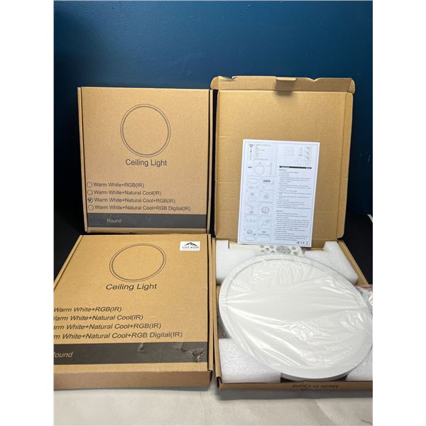 Lot of 3 LED Ceiling Lights w/ Remote Control