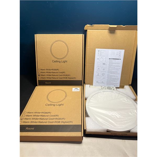 Lot of 3 LED Ceiling Lights w/ Remote Control