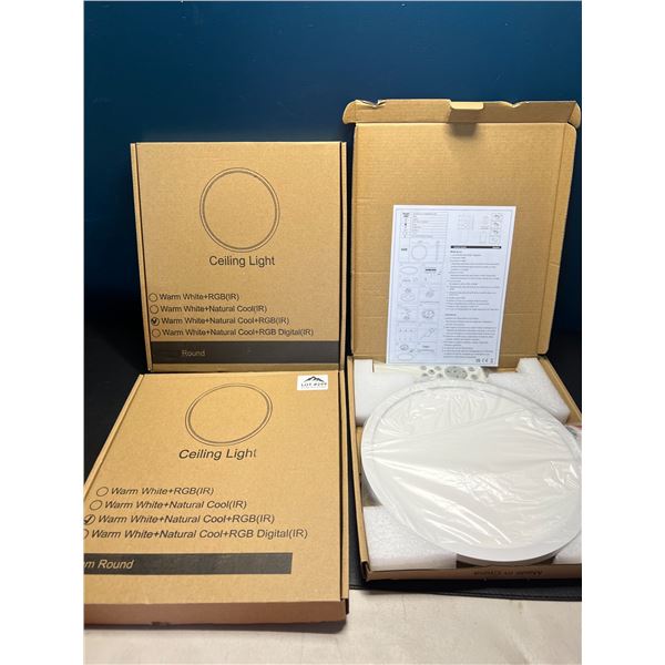 Lot of 3 LED Ceiling Lights w/ Remote Control
