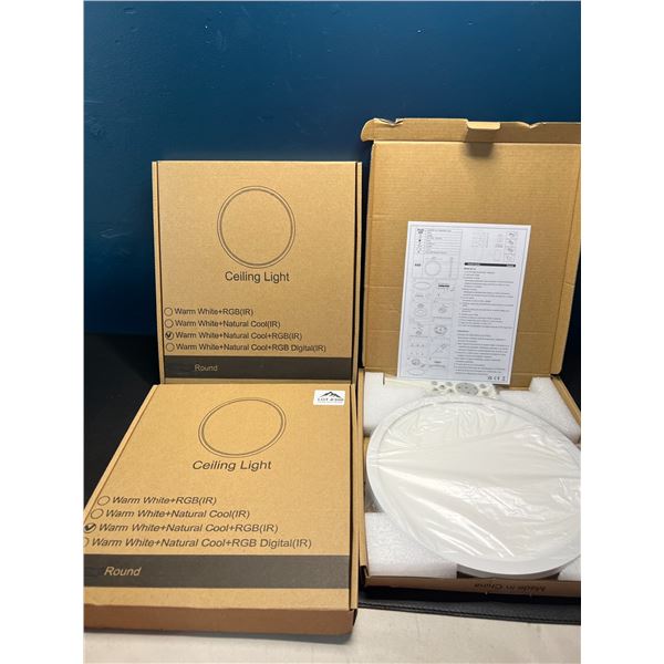 Lot of 3 LED Ceiling Lights w/ Remote Control