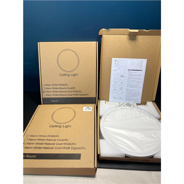 Lot of 3 LED Ceiling Lights w/ Remote Control