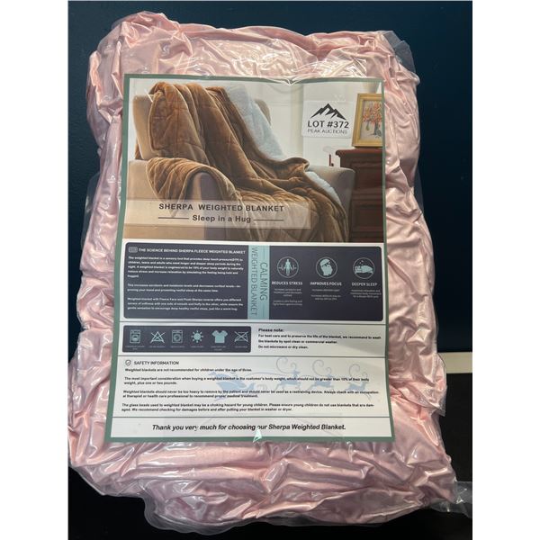 Lot of 1 Sherpa Weighted Blanket for Adults - Pink