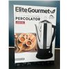Image 1 : Lot of 1 Elite Gourmet 12 Cup Stainless Steel Percolator