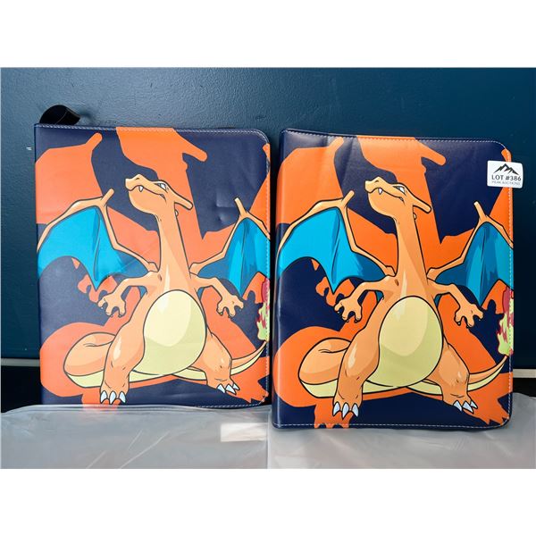 Lot of 2 Leather Pokemon Premium Card Binders - Holds 900 Cards per Binder (Large Size Binders)
